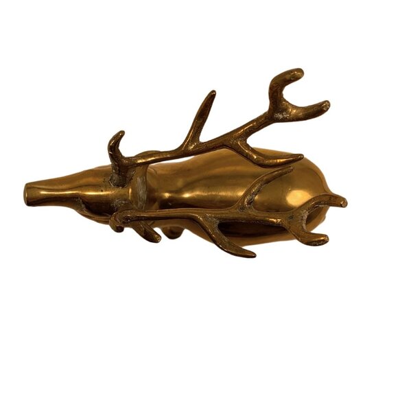 Vintage Brass Stag Deer Elk Reindeer Figurine Sculpture Decoration Collectible - Picture 5 of 8
